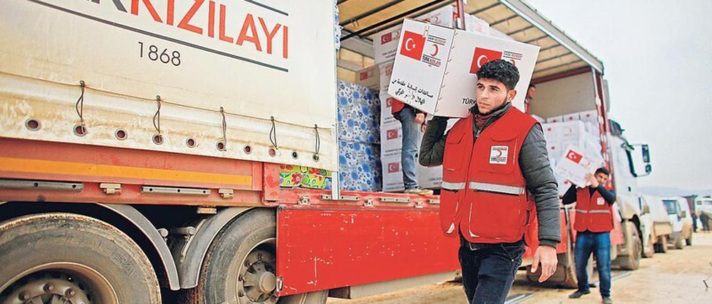 Dringend benötigt. Drei Millionen Flüchtlinge in der syrischen Provinz Idlib sind von Hilfslieferungen abhängig. 