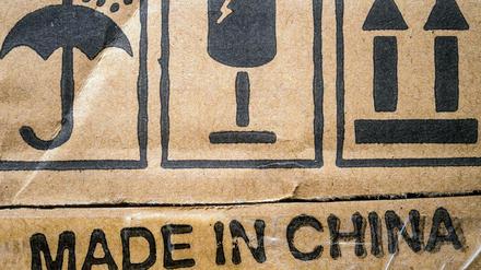 "Made in China" steht auf einer Produktverpackung