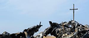 Das Wrack des Malaysia-Airlines-Flugs MH17 in der Nähe des Dorfs Rassipnoe.