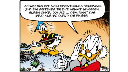 Klassischer Strich: Ein Panel aus „Onkel Dagobert und Donald Duck – Die Don Rosa-Library“.