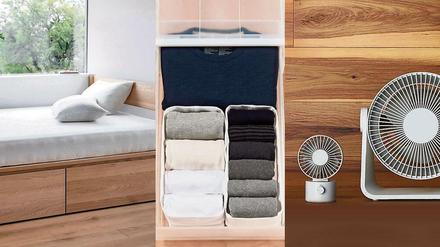 Alles im Kasten. Muji macht Betten mit Stauraum. Boxen für Schlüpfer und Strümpfe und Ventilatoren für frische Luft.