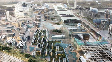 Der Entwurf von Pedro Pitarch aus Madrid bekam den fünften Preis und entwickelt eine Vision für den bald vom Netz gehenden Flughafen Tegel.