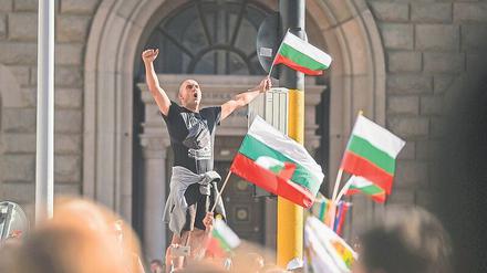 Täglicher Protest. Demonstranten versammeln sich in Sofia. 