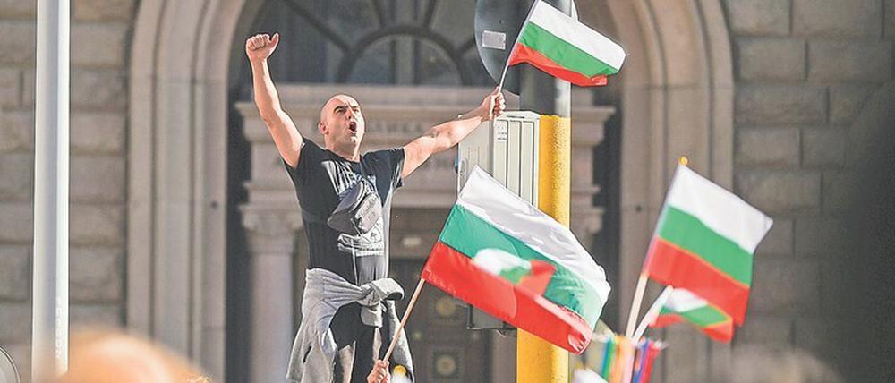Täglicher Protest. Demonstranten versammeln sich in Sofia.