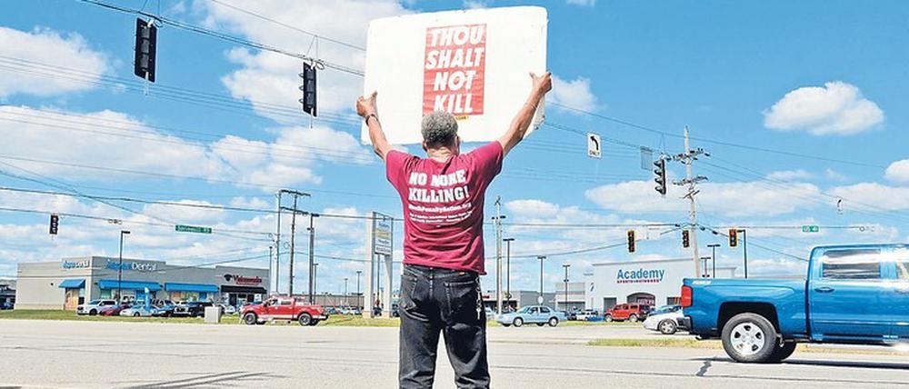 Du sollst nicht töten: Einsamer Protest vor dem Hinrichtungsgefängnis in Indiana.  