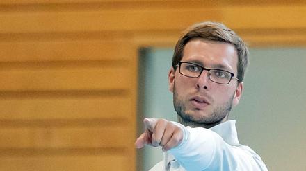 Jaron Siewert beim Trainingsauftakt der Füchse Berlin. 
