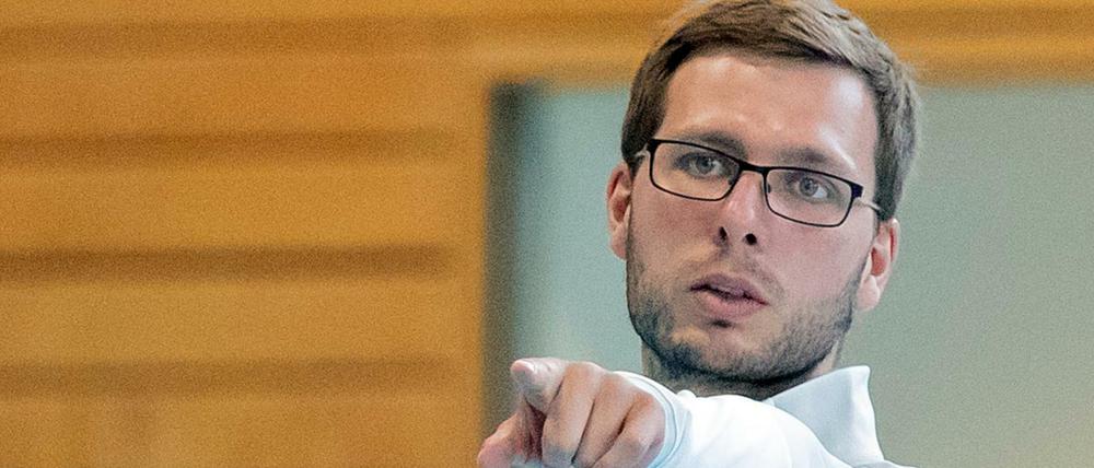 Jaron Siewert beim Trainingsauftakt der Füchse Berlin.