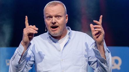 Entertainer Stefan Raab spricht 2017 bei der Eröffnung vom Unternehmensgründer- und Investorentreffen Bits &amp; Pretzels. 