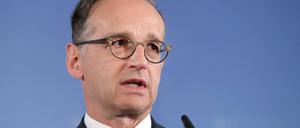 Heiko Maas (SPD), Außenminister, bei einer Pressekonferenz.