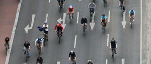 Schon 2018 nahmen Radfahrer an der ADFC-Fahrrad-Sternfahrt unter dem Motto "Mobilitätsgesetz verabschieden - für saubere Luft und ein fahrradfreundliches Berlin!» teil.