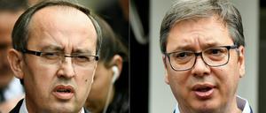Serbiens Präsident Vucic (r) warf Ministerpräsident Hoti nach dem Treffen in Brüssel vor, unrealistische Forderungen zu stellen.
