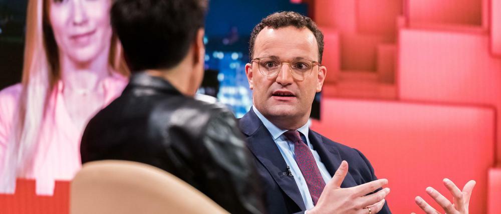 Gesundheitsminister Jens Spahn (CDU) zu Gast bei Dunja Hayali.