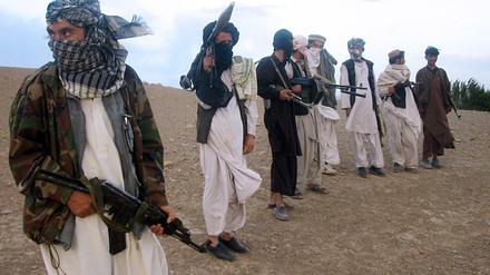 Kämpfer der Taliban-Miliz in der Provinz Wardak westlich der afghanischen Stadt Kabul.