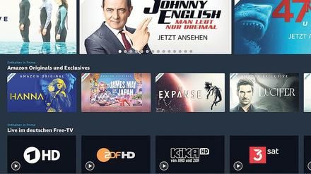 An prominenter Stelle werden ARD, ZDF &amp; Co. im neuen Live-TV-Channel von Amazon Prime präsentiert. 
