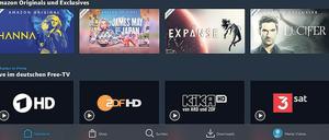 An prominenter Stelle werden ARD, ZDF &amp; Co. im neuen Live-TV-Channel von Amazon Prime präsentiert. 