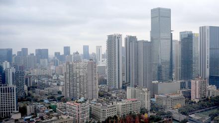 Blick über die chinesische Stadt Chengdu.