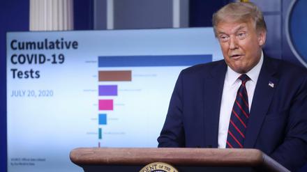 Donald Trump beim Coronavirus-Briefing im Weißen Haus.