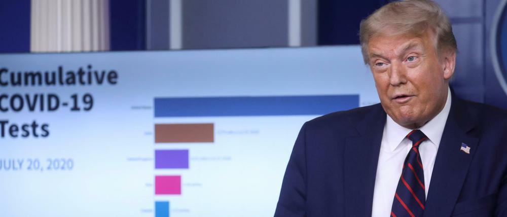 Donald Trump beim Coronavirus-Briefing im Weißen Haus.