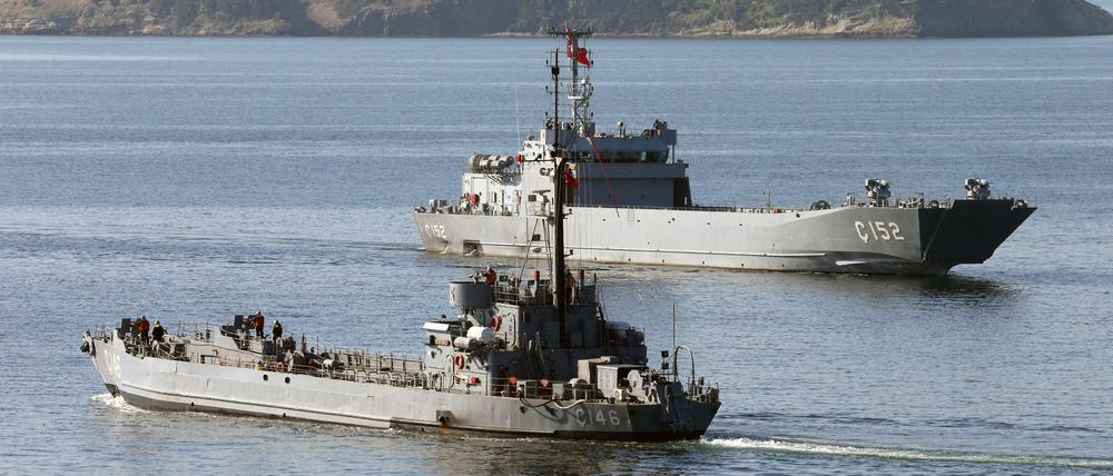 Militärkonflikt. Die türkische Marine unterwegs zum Einsatz.