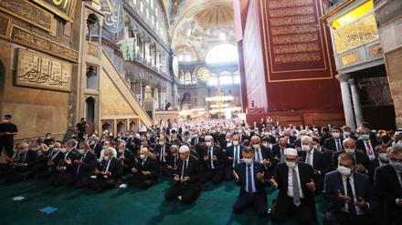 Recep Tayyip Erdogan nahm an den Freitagsgebeten in der Hagia Sophia teil.