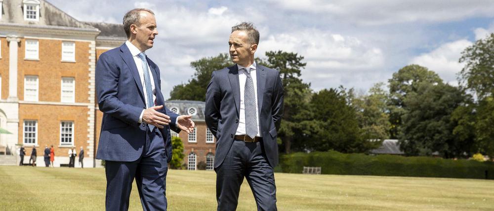 Vor ungewohnter Kulisse: Das Treffen von Heiko Maas und seinem britischen Amtskollegen fand auf dessen Landsitz statt.
