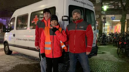 Das Team vom Wärmebus: Franz Neumann, Anna Weis und Oleh Kozachuk (von links)