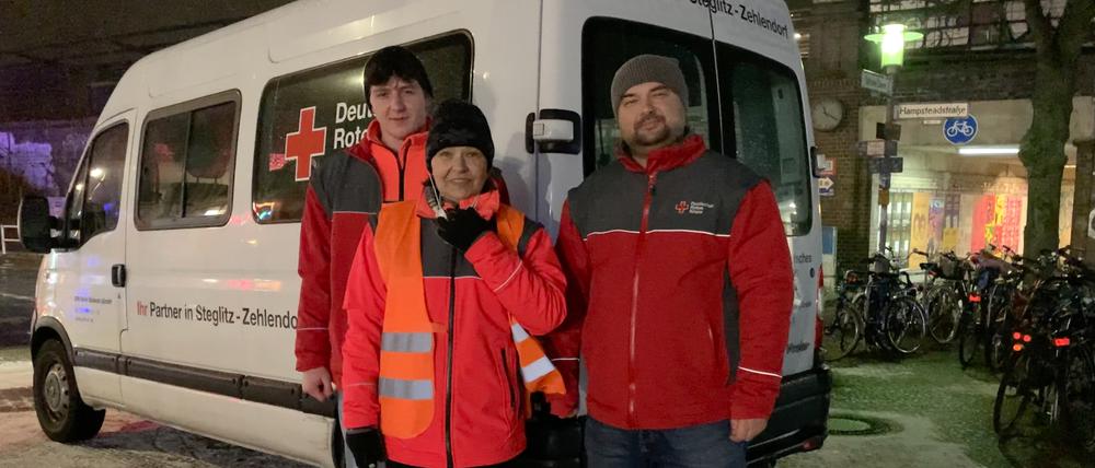 Das Team vom Wärmebus: Franz Neumann, Anna Weis und Oleh Kozachuk (von links)