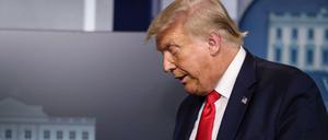 Donald Trump nach dem abrupten Ende der Pressekonferenz.