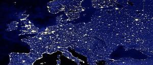 Europa bei Nacht.