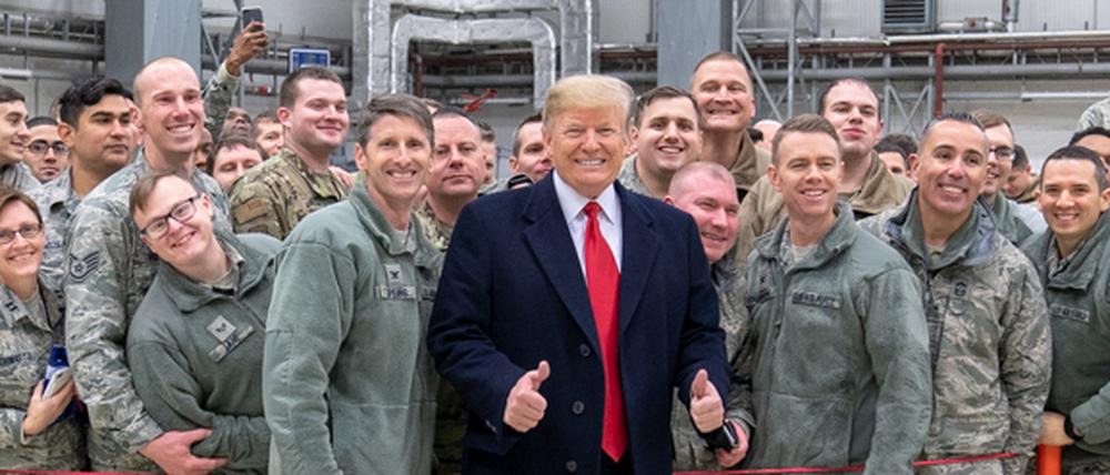 Der US-Truppenabzug aus Deutschland soll kommen: US-Präsident Donald Trump in Ramstein