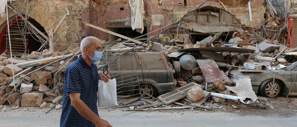 Zerstörte Häuser und dutzende Verletzte in Beirut.