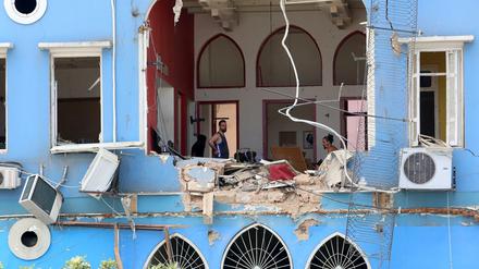 Ein durch die Explosion in Beirut zerstörtes Haus.