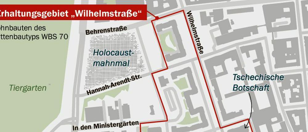 Das Erhaltungsgebiet Wilhelmstraße wurde am 28. März 2018 von der Senatsverwaltung für Stadtentwicklung erlassen. In der damaligen Vorlage heißt es: "Zur Erhaltung der städtebaulichen Eigenart des Gebiets aufgrund seiner städtebaulichen Gestalt bedürfen in dem in § 1 bezeichneten Gebiet der Rückbau, die Änderung, die Nutzungsänderung oder die Errichtung baulicher Anlagen der Genehmigung. Die Genehmigung zum Rückbau, zur Änderung oder zur Nutzungsänderung baulicher Anlagen darf nur versagt werden, wenn die bauliche Anlage allein oder im Zusammenhang mit anderen baulichen Anlagen das Ortsbild, die Stadtgestalt oder das Landschaftsbild prägt oder sonst von städtebaulicher, insbesondere geschichtlicher oder künstlerischer Bedeutung ist."