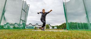 Immer besser, trotz Krise. Kristin Pudenz vom SC Potzdam beim Diskuswurf.