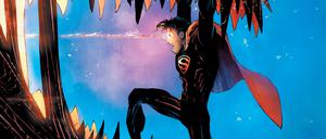 Überlebenskampf: Superman auf einem Cover des Black Labels von DC.