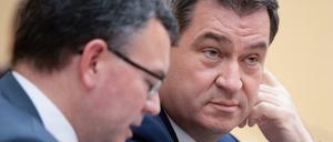 Markus Söder (CSU), Ministerpräsident von Bayern bei einer Plenarsitzung im bayerischen Landtag.