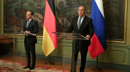 Der deutsche Außenminister Heiko Maas zu Besuch bei seinem russischen Amtskollegen Sergej Lawrow. 