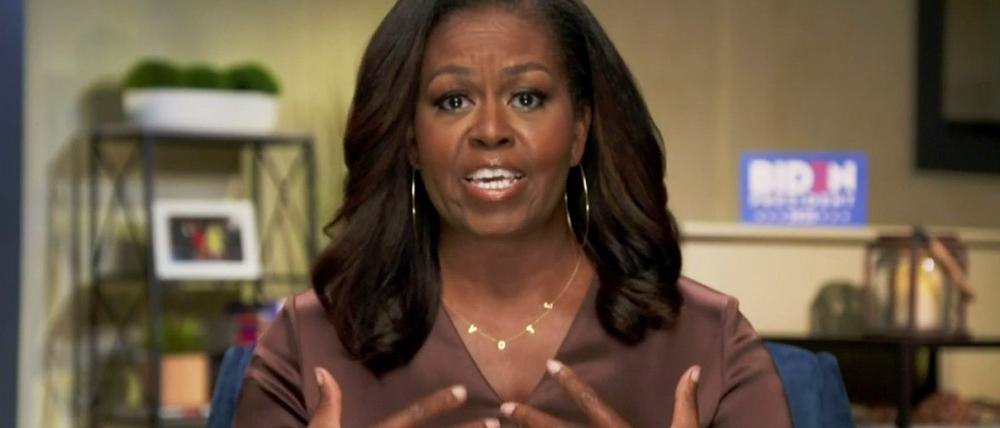 Die frühere First Lady Michelle Obama bei ihrer emotionalen Parteitagsrede am Montag.