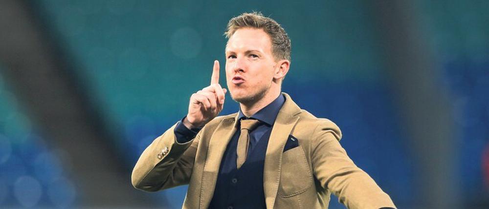 Ziemlich guter Dinge. Leipzigs Trainer Julian Nagelsmann will es genau so machen wie gegen Tottenham: auch Atletico einfach mal eben „souverän ausschalten“.