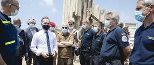 Außenminister Heiko Maas SPD besucht das Epizentrum der Explosion im Hafen von Beirut.