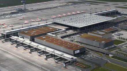 Blick auf den Flughafen BER in Berlin-Schönefeld.