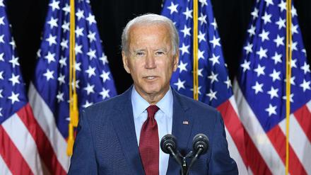 Präsidentschaftskandidat Joe Biden bei einer Rede in Wilmington, Delaware.