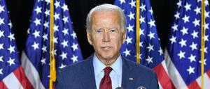 Präsidentschaftskandidat Joe Biden bei einer Rede in Wilmington, Delaware.