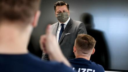Berlins Innensenator Andreas Geisel (SPD), hier beim Besuch der Polizeiakademie. 