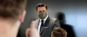 Berlins Innensenator Andreas Geisel (SPD), hier beim Besuch der Polizeiakademie. 
