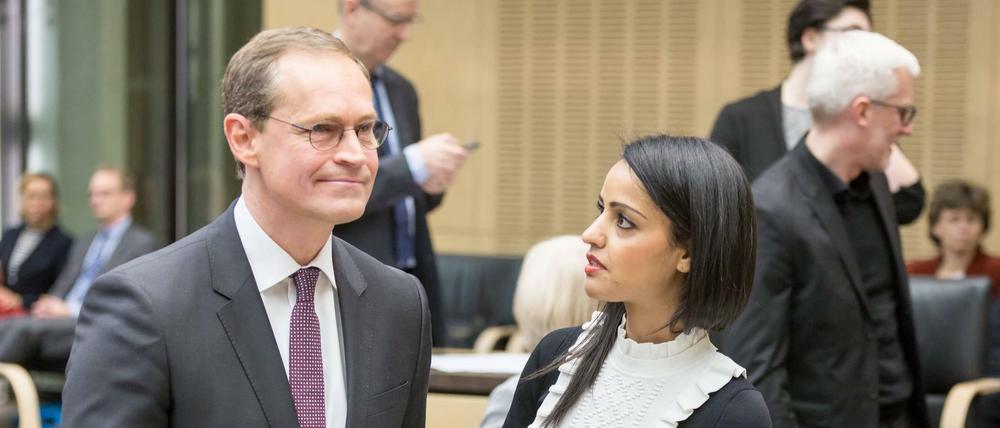 Sawsan Chebli und Michael Müller kandidieren beide für den Bundestag in Charlottenburg-Wilmersdorf.