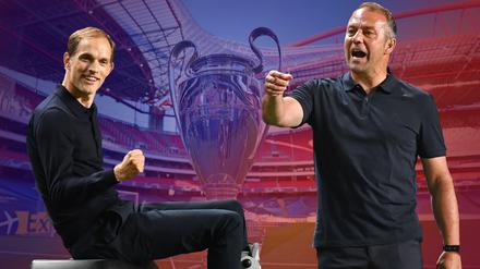Mit teils geballter Faust: Im Champions-League-Finale stehen sich Thomas Tuchel (links) und Hansi Flick gegenüber.