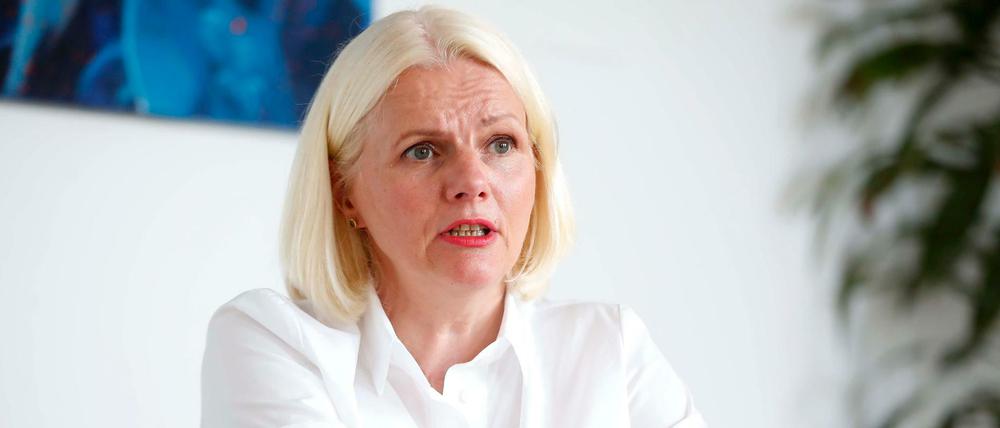 Regine Günther, Senatorin für Umwelt und Verkehr, beim Gespräch mit dem Tagesspiegel