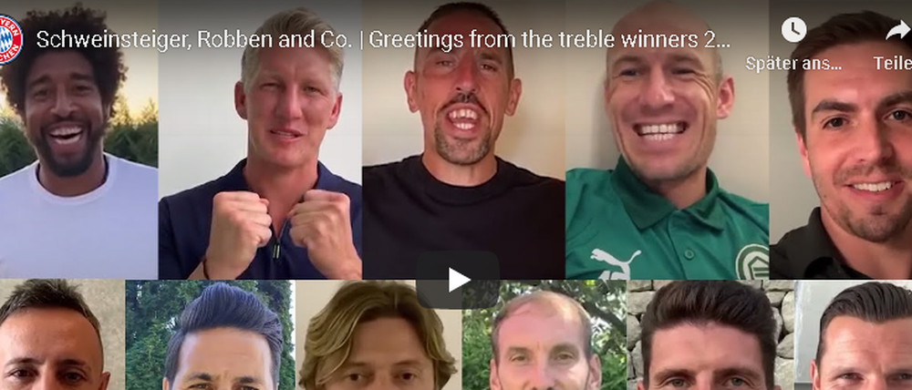 Grußbotschaften der Triple-Sieger von 2013.