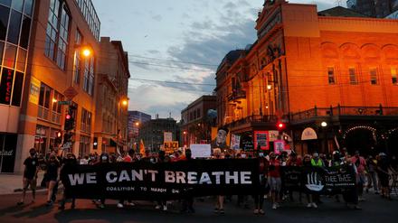 Demonstration gegen Polizeigewalt und Rassismus während des Parteitags der Demokarten am 20. August in Milwaukee, Wisconsin.